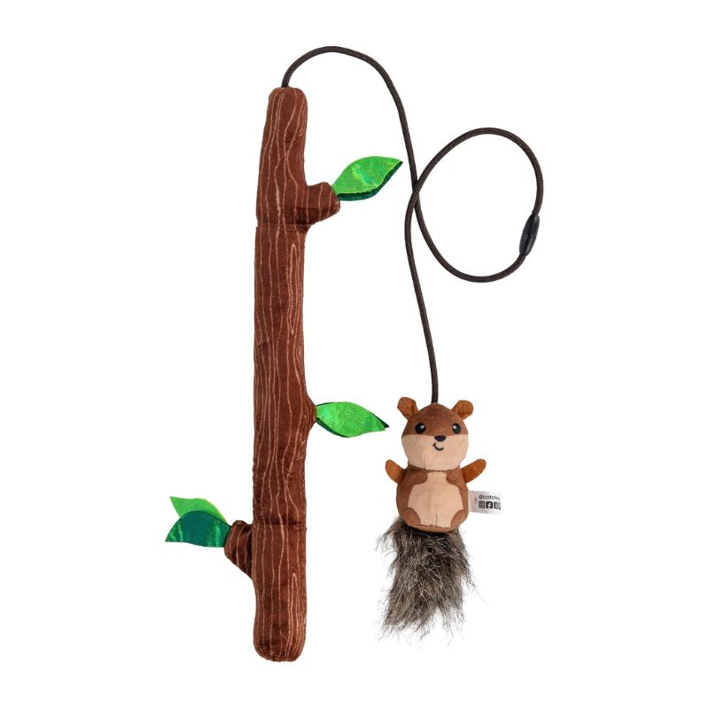 Plush Branch and Catnip Squirrel Wand Cat Toy