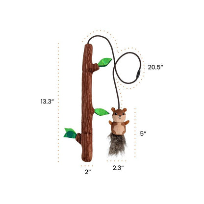 Plush Branch and Catnip Squirrel Wand Cat Toy