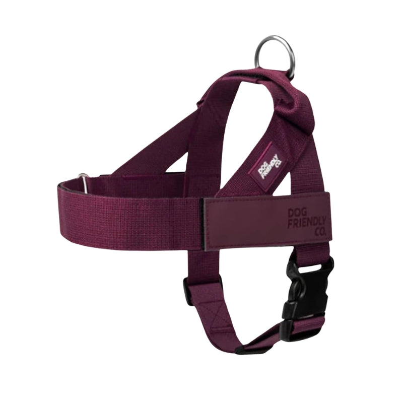 Adjustable Webbing Dog Vest Harness Solid Dark Red