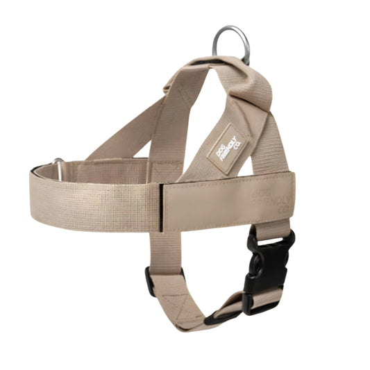 Adjustable Webbing Dog Vest Harness with Metal Ring Brown