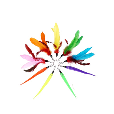 11-Piece Interactive Cat Wand and Feather Toy Set
