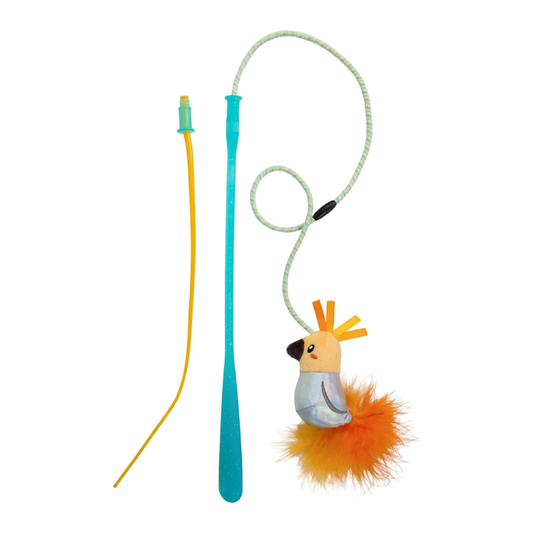 Interactive Bird Teaser Wand Toy for Indoor Cats 14in