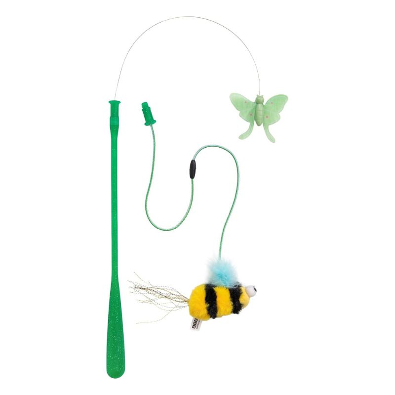 Interactive Bug Teaser Wand Toy for Indoor Cats 15in